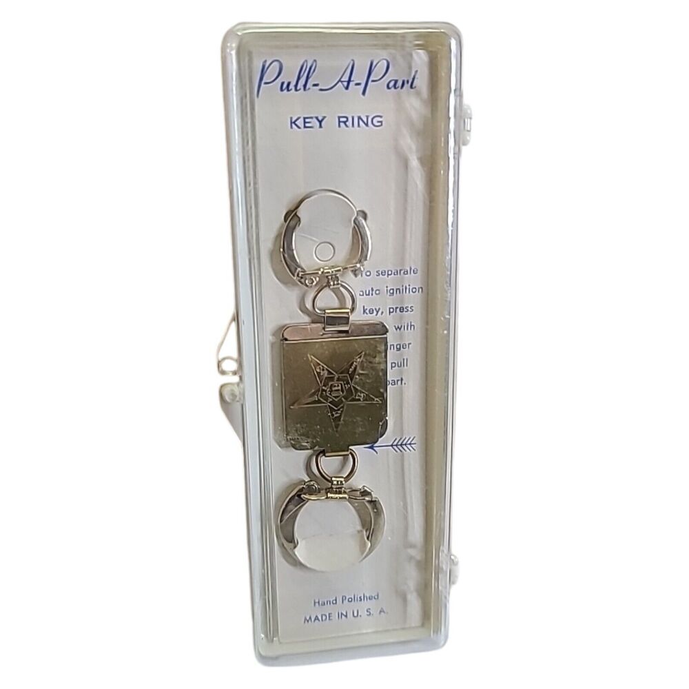 Vintage Temple Treasures By FN Kistner Co. Pull-A-Part Keychain Masonic OES‎